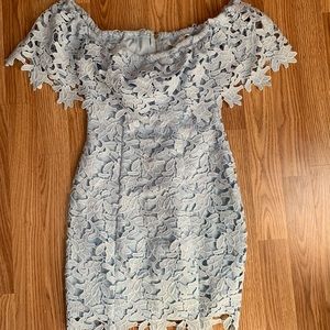GUESS lace off the shoulder dress